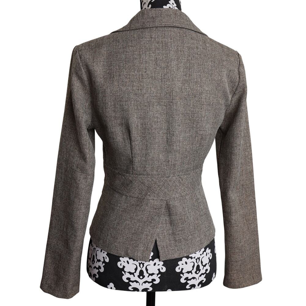 Women's Brown Retro Y2k Charlotte Russe Tweed 2-Button Career Blazer - Small - Picture 2 of 12
